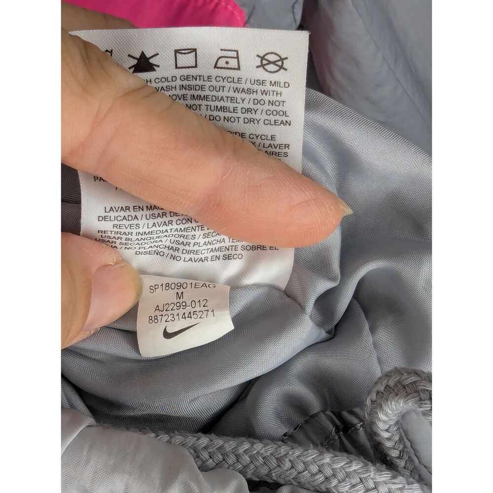 Nike Vaporwave Windbreaker Jacket Mens Medium Zip Gray Pink AJ2299-012 Packable - Picture 11 of 12
